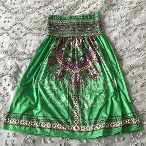 Flying Tomato Dress/Cover Up, Size L, Green Multi Color Design